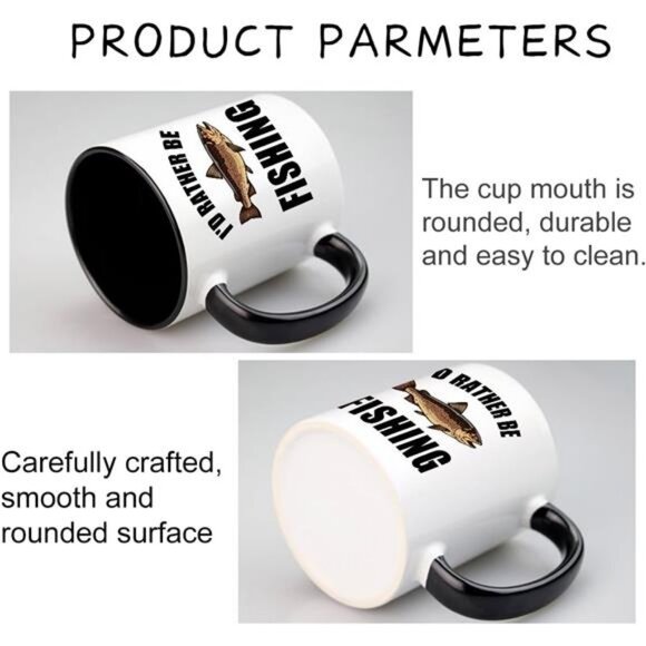 Ceramic Mug Novelty Cup - Funny Gift for Father's Day Fishing Lovers or Men Him - Picture 6 of 8